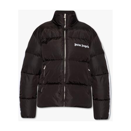 Palm Angels Down jacket with logo , Zwart , Dames , Maat: M