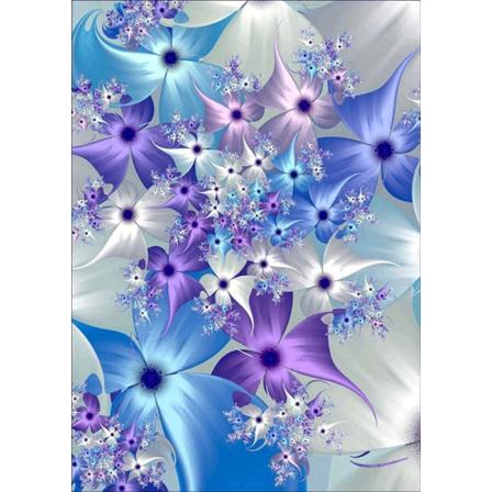 Gör-det-själv 5D- diamond painting Rund diamantblå drömblomma, 5d- diamond painting i full stor storlek, broderi strass korsstygn 