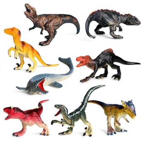 8st Verklighetstrogna Dinosauriemodell Tyrannosaurus Rex Carnotaurus