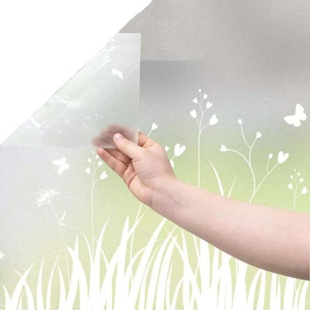 Läpinäkymätön ikkunakalvo Voikukka-kuvio Yksityisyyssuoja UV-suoja Sopii kylpyhuoneeseen