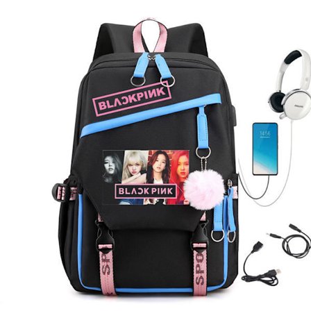BLACKPINK Ryggsekk Skolesekk blå jente