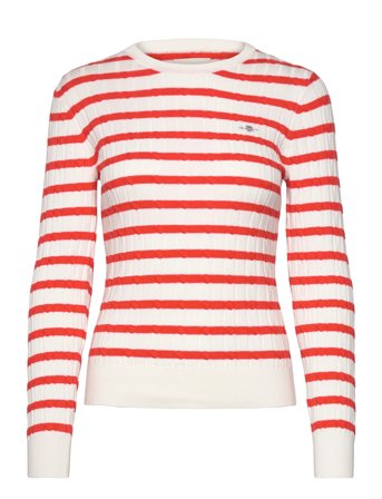 GANT | Stretch Cotton Cable Stripe C-Neck | M
