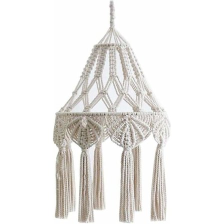 Puuvillaköysi Makrame-varjostin Ripustus Kattolamppu Tassel Kangas Varjostin Käsin Neulottu Kattokruunu Kansi Dekor Olohuoneeseen Makuuhuoneeseen - 