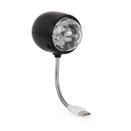 USB-lampa med bollform, roterande RGB-färgad LED-scenbelysning, festlampa med 3W boklampa, USB-driven (