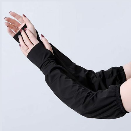 Ice Silk Sleeves Lösa armärmar SVART black