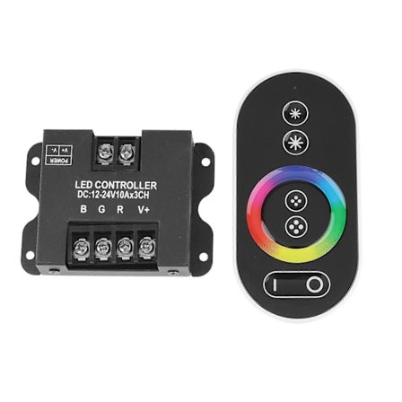 30A Kosketus RGB RF Kaukosäädin DC 12V 24V 3Kanavaa x 10A 360W/720W Ohjain LED-nauhavalolle A