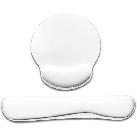 Hvit håndleddsstøtte matte, tastatur og mus håndleddsstøtte pute sett, komfortabel memory foam musematte med håndleddsstøtte, sklisikker ergonomisk 