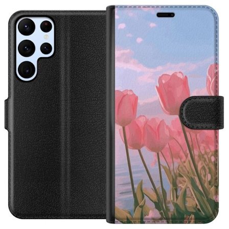 Plånboksfodral till Samsung Galaxy S24 Ultra med Rosa Tulpaner