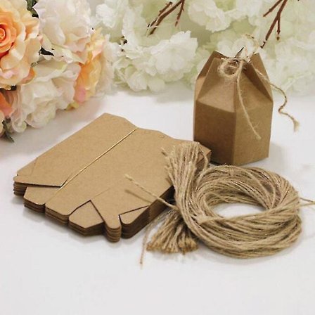 50 Stykker Papir Slikæsker, DIY Festgaveæsker Til Bryllup Banket Fødselsdagsfest, Jul