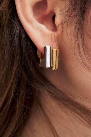Handpicked x NA-KD Guldförgyllda fyrkantiga örhängen - Guldpläterade smycken - Silver,Guld - One Size