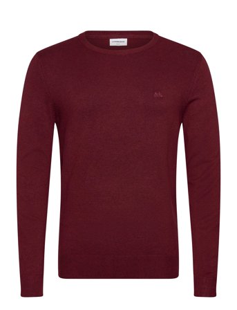 Lindbergh Ecovero L/S O-Neck Knit - Burgundy - M