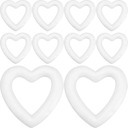 10 kpl Sydänvaahtomuovikranssi DIY Kranssi Sydänvaahtomuovi Häihin Ystävänpäivä DIY-projekteihin