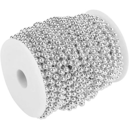 IC 25 m pärlsträng galvaniserad Faux Pearl Wire Beads Garland