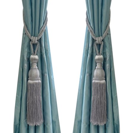 1 par flettede reb-toppe med dekorativt spænde (grå)