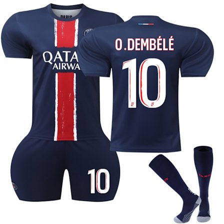 24-25 Paris Saint-Germain Barn Hemmatröja Nr 10 Ousmane Dembélé_qc