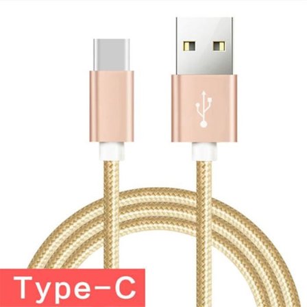 [1M] USB Type C-kabel för Samsung Galaxy Note 8 Nylonflätad snabbladdare & Sync USB Type C-kabel - guld