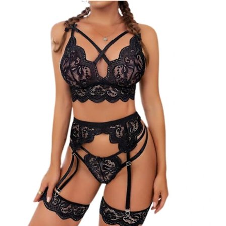 Dam Spets BH G-string Trosor Med Strumpebandshållare Underklädesset Sexiga Underkläder