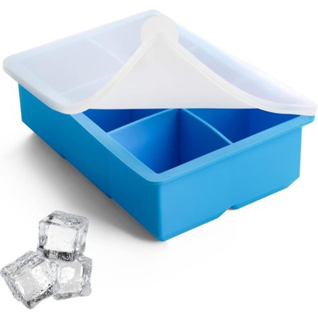 Stor isterningeform med låg, spildsikker, let at løsne 5 cm stor isterningeform til drikkevarer