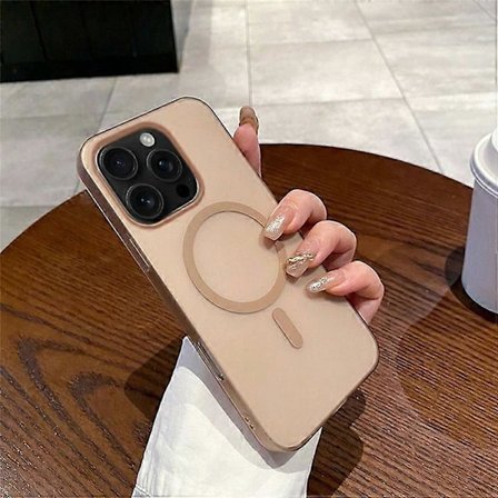 Kompatibelt magnetiskt skal för iPhone 16 Pro, kompatibelt med MagSafe, frostat PC-telefonskal