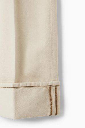 COS Women's Pantaloni In Denim Con Risvolto in Beige