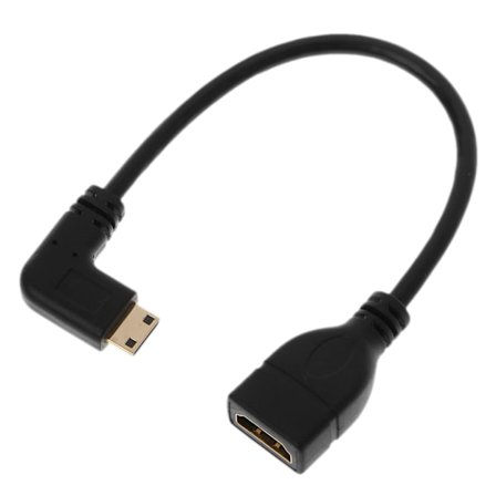 90 asteen kulmassa mini- USB HDMI-yhteensopiva uros HDMI-yhteensopiva naaras