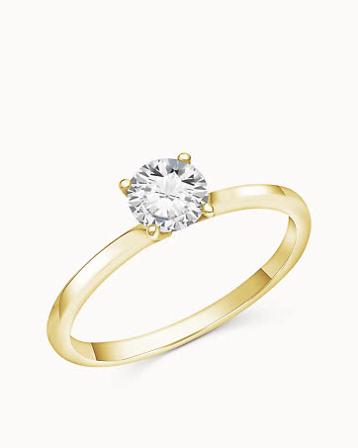 Diamantring Celine 18K Gult Gull Naturlig Diamant 0.30 Carat - Forlovelsesringer & Gifteringer hos Vanbruun