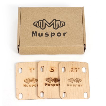 Muspor 3-pack elgitarr hals lönnshims hals botten justeringsshims 0.25, 0.5, 1 grad Gitarr Hals Shims