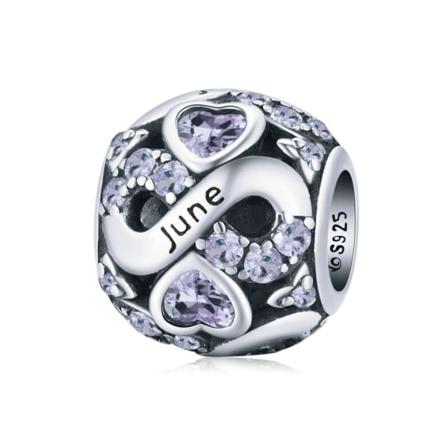 (Juni)Åbningsdiameteren er ca. 4,5 mm, Charm 925 Sterling Sølv