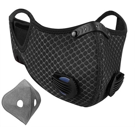 Sportsmaske for utendørsaktiviteter, støvmaske med unik ventilasjonsdesign og dobbel luftventil, egnet for pollenallergikere
