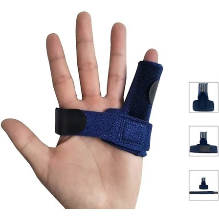 Fingerskinne, justerbar fingerstøtte med festetape for lindring av finger[HK]