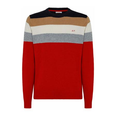 Sun68, Round-neck Knitwear Czerwony, Mężczyzna, Rozmiar: L