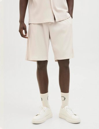 Jack & Jones Jpstkarl Interlude Plisse Shorts Mid - Cream - XL