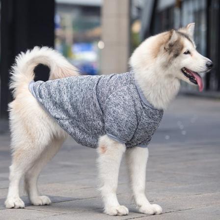 Dyreklær Middels Stor Hunde Høst og Vinter Ull Sweatshirt Varm Gray White 4XL