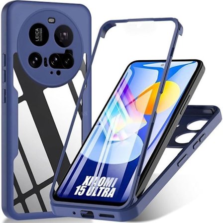 Coque til Xiaomi 15 Ultra - Beskyttelse Hybrid Antichoc Transparent Hård Blå Marinekant