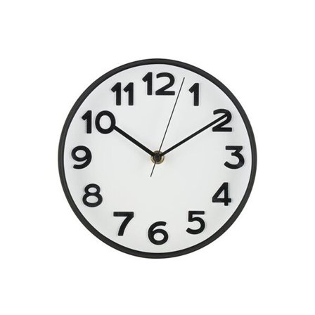 Ora Veggklokke 20 cm – Klassisk Design, Svart Ramme, Hvit Urskive