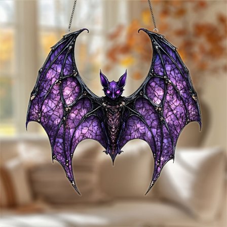 2D Flad - 2D Akryl Flagermus Hængende Dekoration, Enkelt Stykke