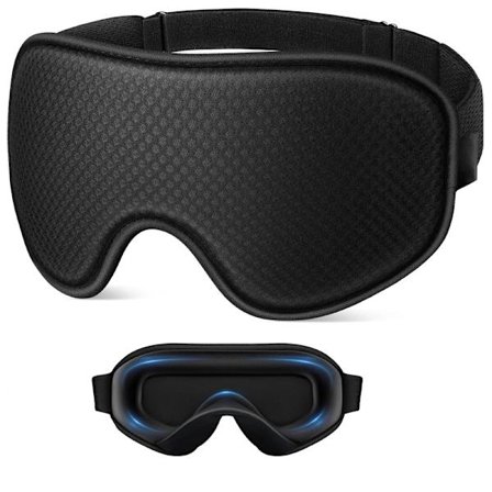 WAOAW Sovemaske til mænd og kvinder: Mørklægningsmasker til søvn - 3D Åndbar Blød Komfortabel Øjenmaske til rejser - Justerbar
