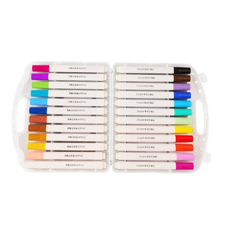 Akryylimaalitussit 24 väriä Pyöristetty kolmionmuotoinen kynäteline puulle kankaalle kivelle lasille keramiikalle