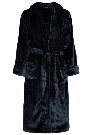 Decoy Lång Morgonrock Med Huva | 100% Polyester Brun Morgonrockar Dam Svart S