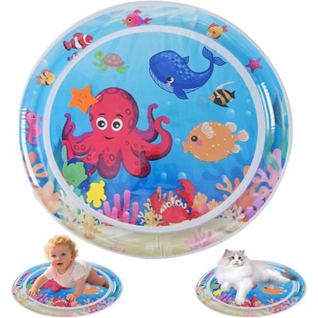 Vand Legemåtte, Interaktiv Kølepude med Bevægelsessensor - Bærbar Oppustelig Kæledyrsaktivitetsmåtte til Indendørs/Udendørs Brug (Skridsikker &