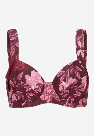 Cellbes of Sweden - Mønstret bikini BH i vinrød / blomstret for damer i størrelse 90B