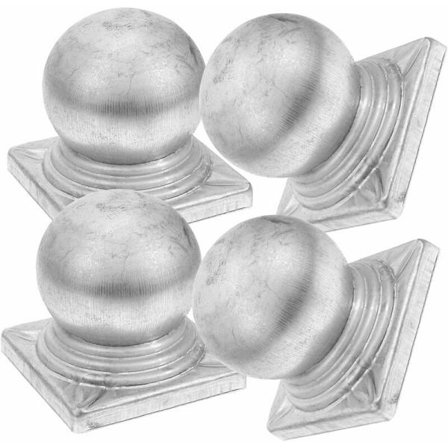 4 stk. hætte til hegnsstolpe, gelænderstolpe, autoværnsstolpe, kugleformet stolpeovertræk, diameter 60 mm