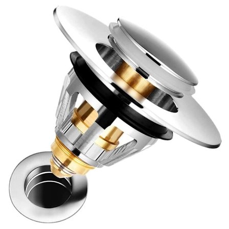 Universal Vask Afløbsfilter, Anti-Blokeret Rustfrit Stål Vaskprop Push-in Bloker, Vaskprop, Anti-Lugt Hårfilter til 1.33" til 1.49" Huller