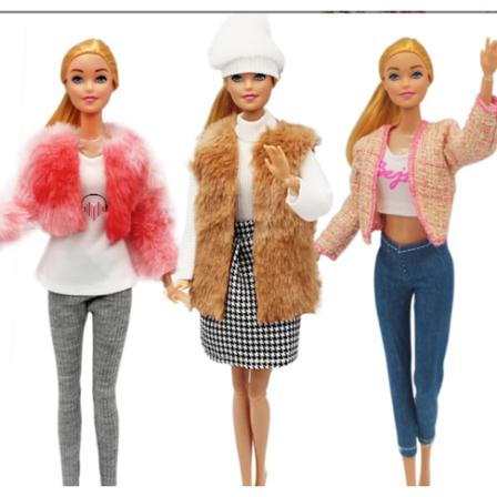 10 stk. 30 cm Barbie dukke tøj sweater frakke hat sæt mode