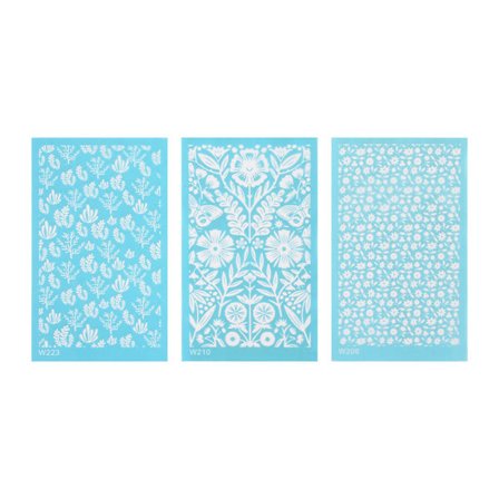 Polymer Clay Silk Screen Stencils DIY Genanvendeligt Silkeskærm Print Kit til Smykker Ler Øreringe Dekoration 208, 210, 223