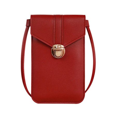 Kosketusnäyttö Puhelin Kukkaro Lompakko PUNAINEN