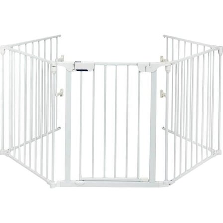 COSTWAY Sikkerhedslåge for børn/kæledyr 290 x 74 CM 5 paneler Pejsbeskyttelse Væg eller fritstående brug