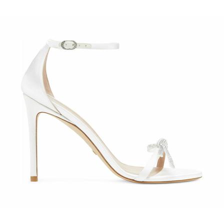 Stuart Weitzman, SW BOW 100 Sandals Biały, Kobieta, Rozmiar: 36 EU