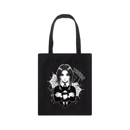 Onsdag Adams Tryckt Canvas Väska Axelväska Student svart