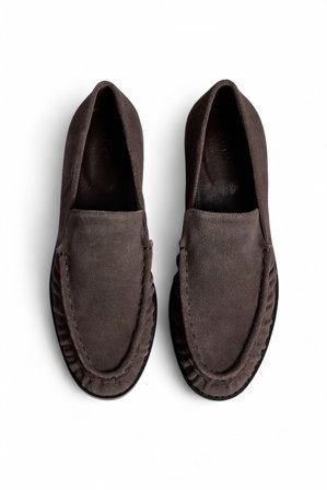 Premium Selection Gathered Detail Suede Loafers - Lave sko - Brun - EU 37